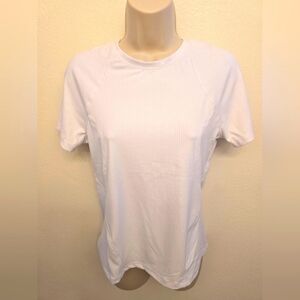 NWY Spyder Active Ladies Ribbed  White Short Sleeve Athletic T-shirt